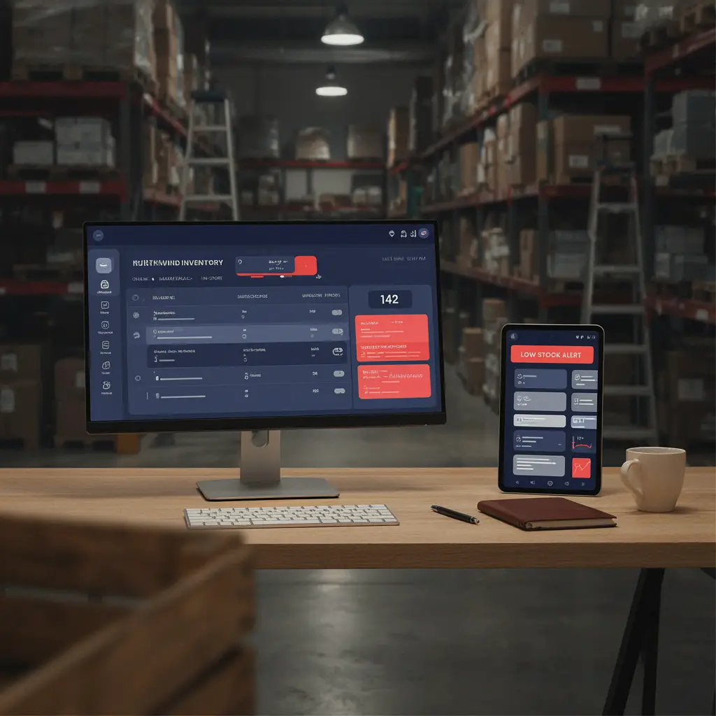 Integrated inventory platform showing one stock figure synced across online, marketplace and in-store channels